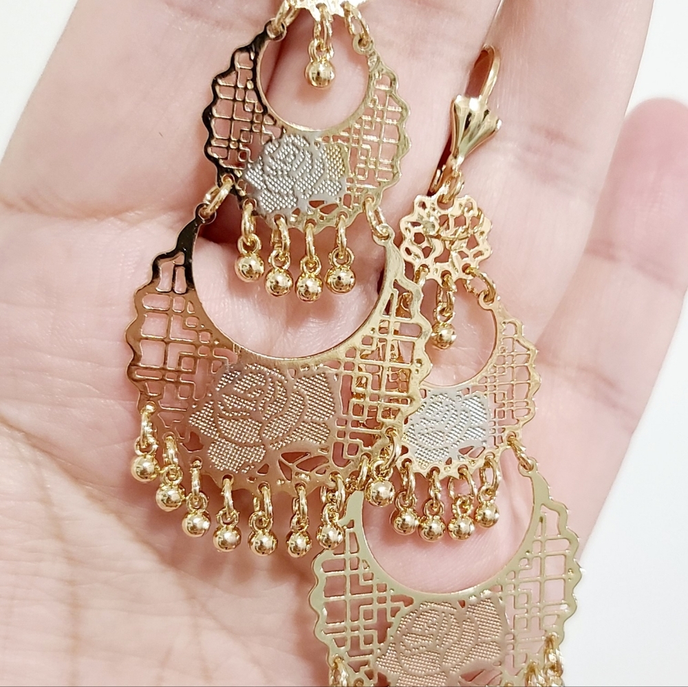 Earring Chandelier 18k Gold Plated